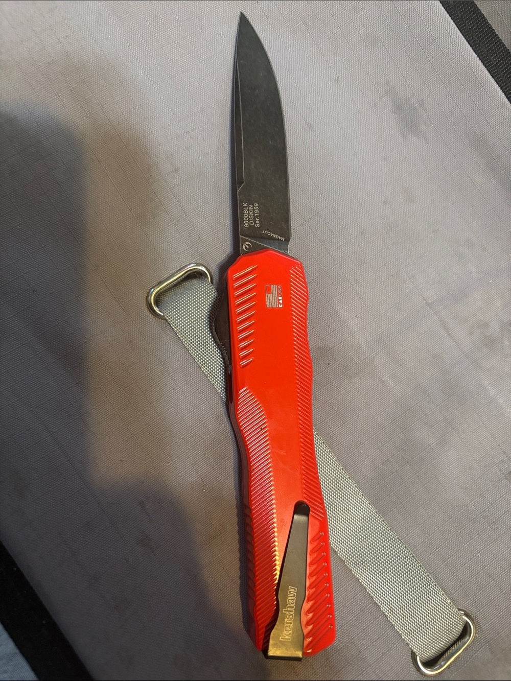Kershaw 50 Anniversary OTF Red Pocket Knife with Black Blade - Picture 3 of 6